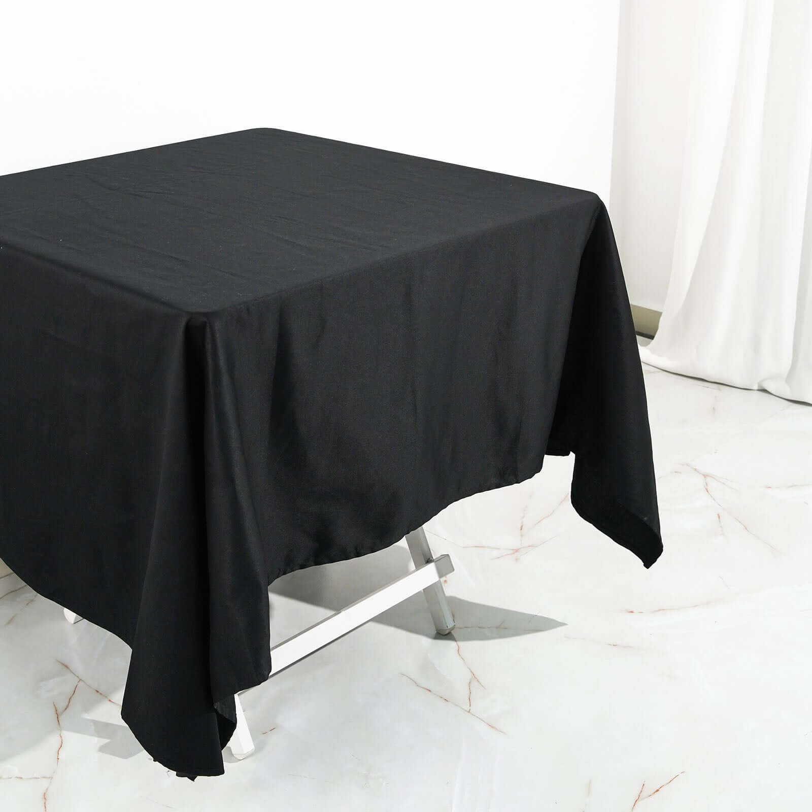 Exclusive 70x70 Black Cotton Tablecloth - Soft, Breathable & Hemmed