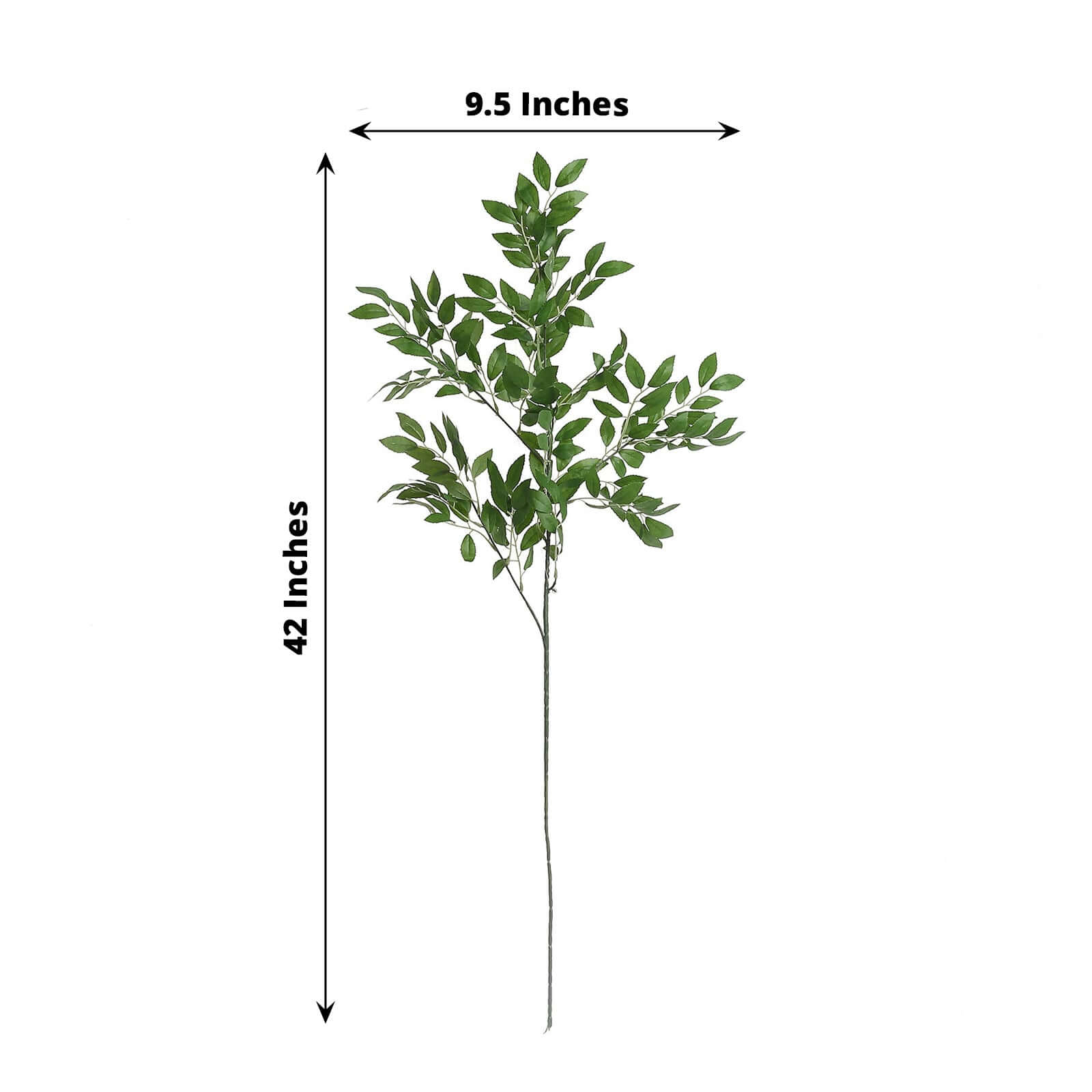 Two 42-Inch Tall Light Green Artificial Silk Beech Leaf Branches for Vase Filling
