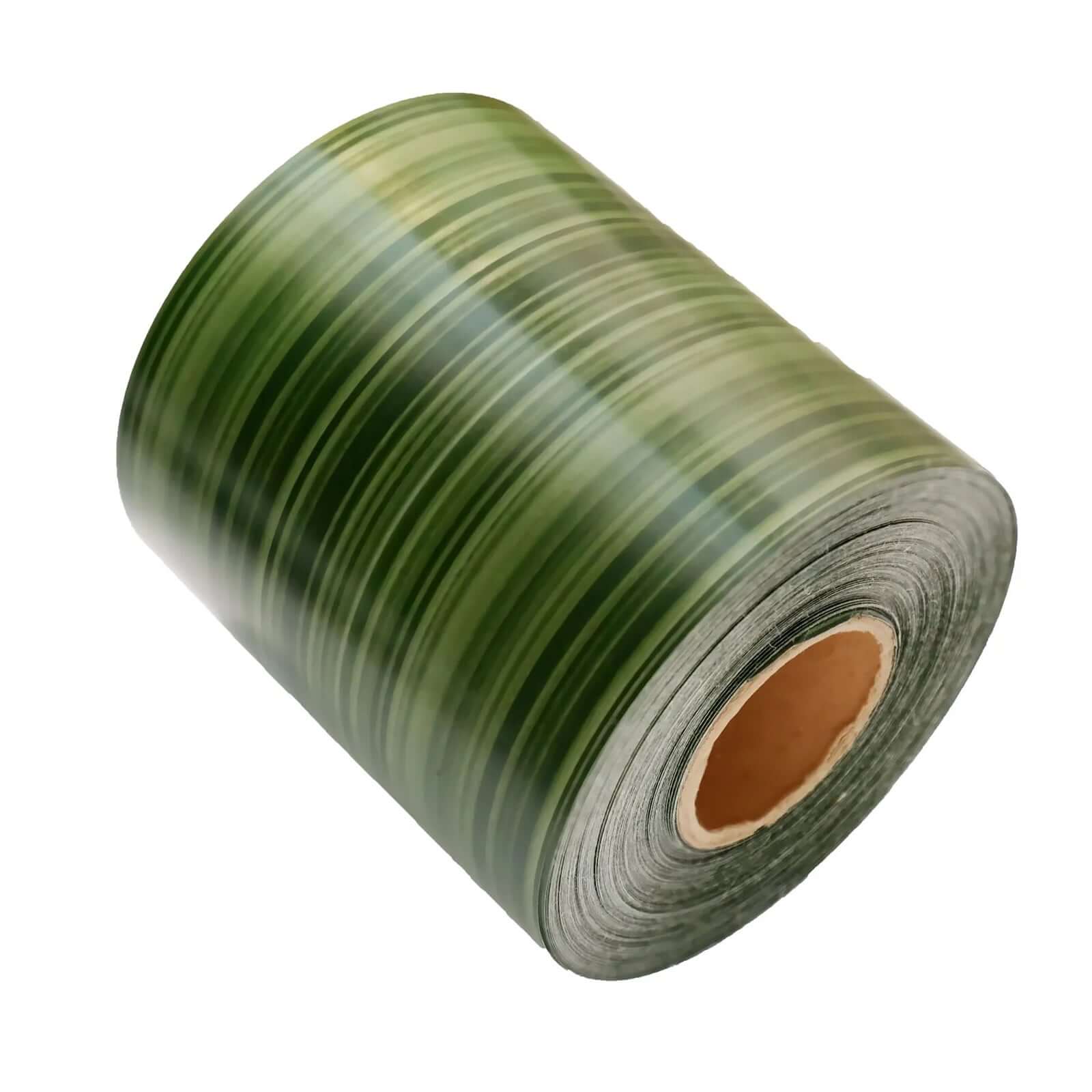 50-Yard 4-Inch Green Ti Leaf Double-Sided Waterproof Satin Ribbon for DIY Bouquet and Craft Supplies