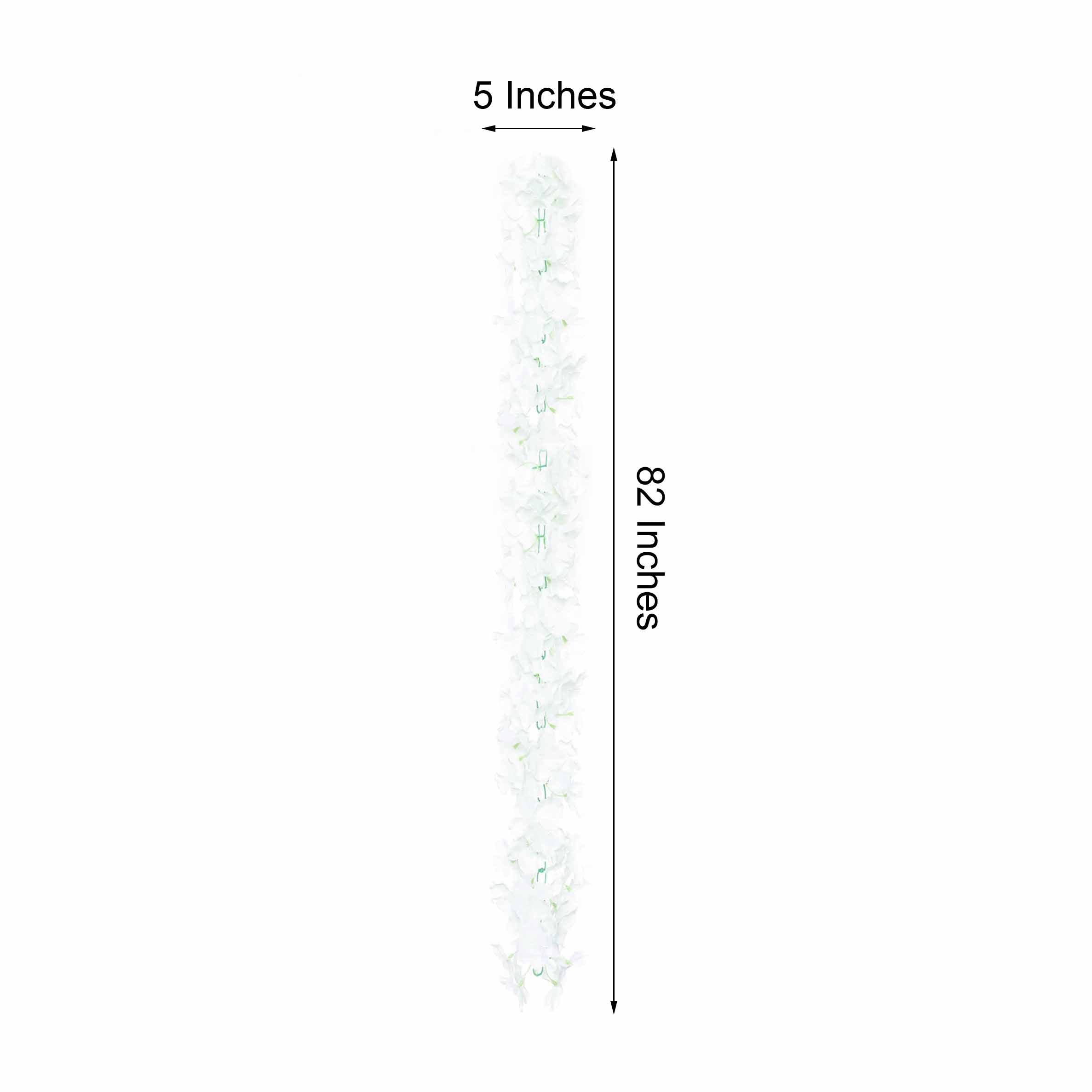Hot Sale! 7-Foot White Artificial Silk Hydrangea Hanging Flower Garland for Decorations