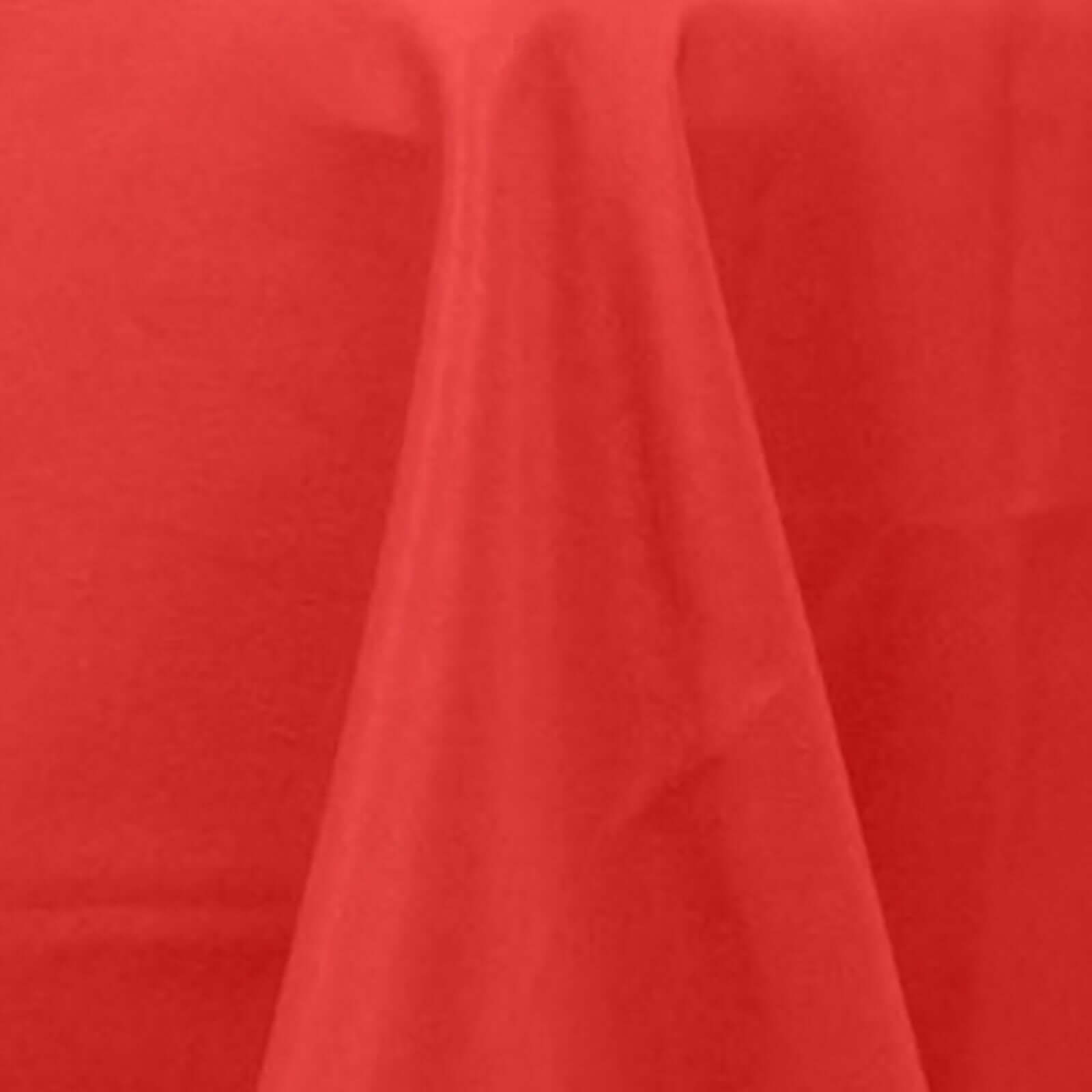 Hot! Seamless Red 132' Premium Polyester Round Tablecloth, 220GSM Wrinkle-Resistant