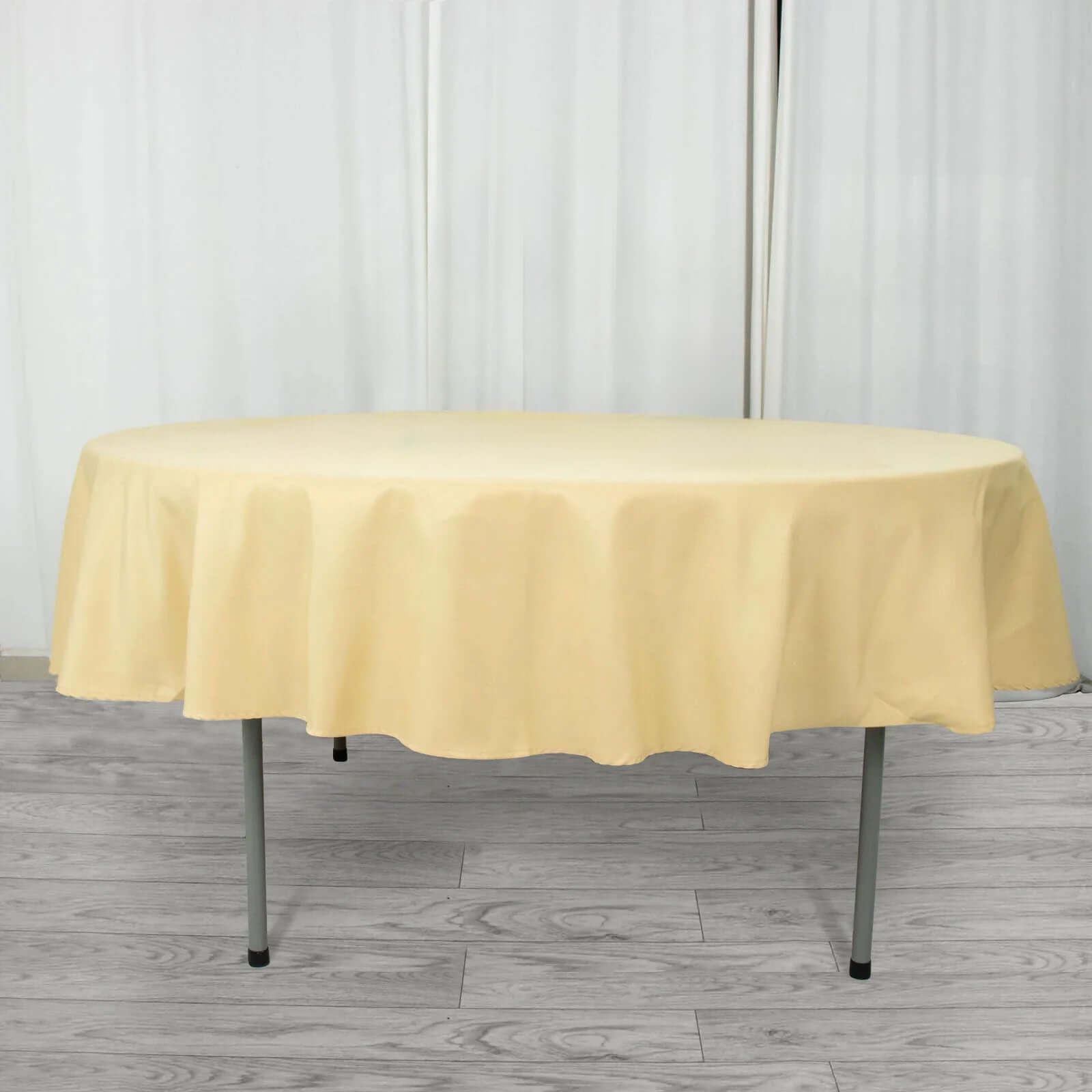 Exclusive 90" Champagne Round Tablecloth - Premium Polyester, Stain & Wrinkle Resistant