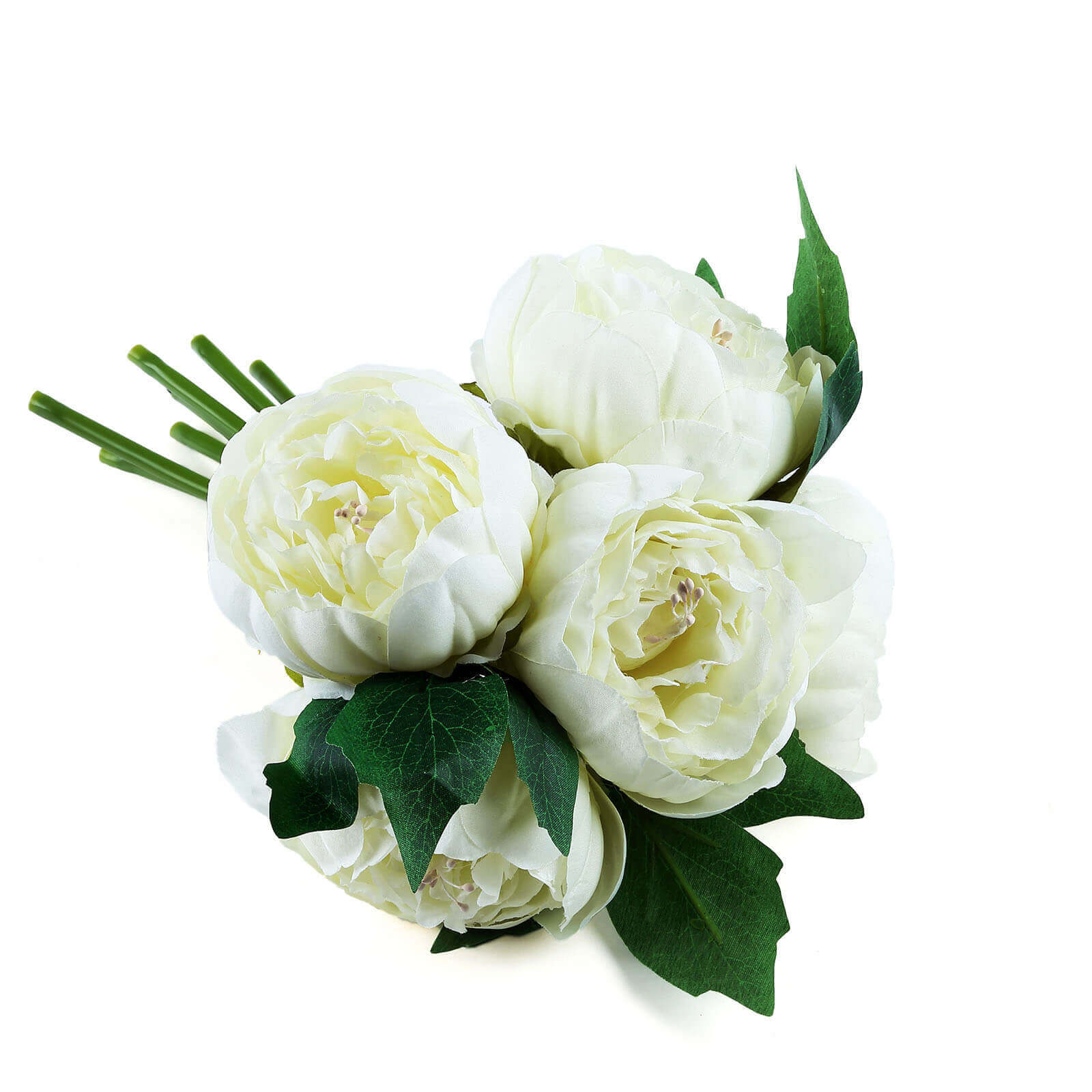 5-Piece Cream Silk Peony Bouquet - Ideal for Any Occasion