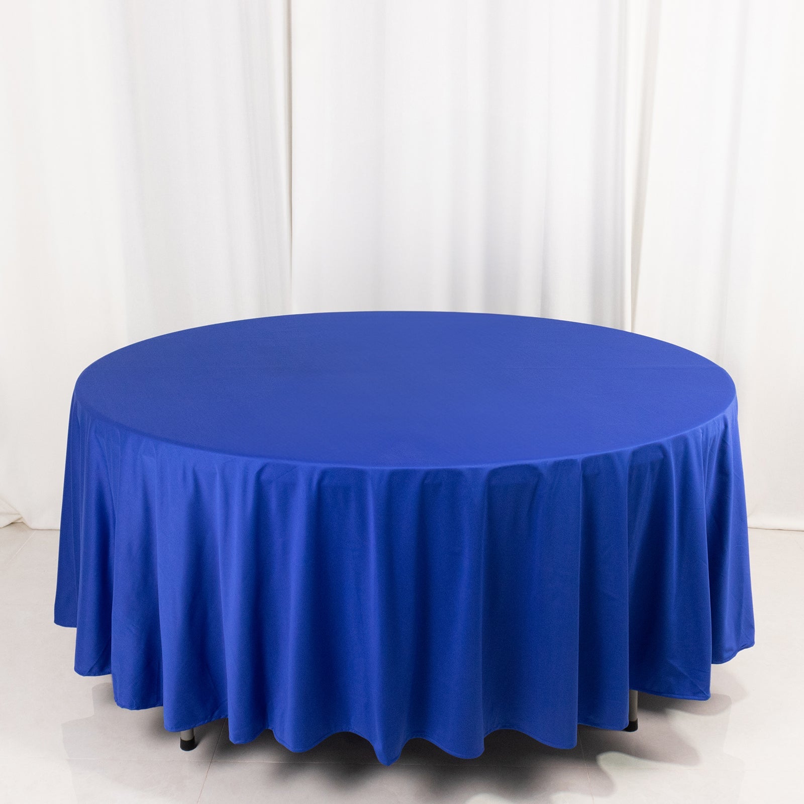 Exclusive Premium Royal Blue Scuba Round 108 Tablecloth - Stain & Wrinkle Free