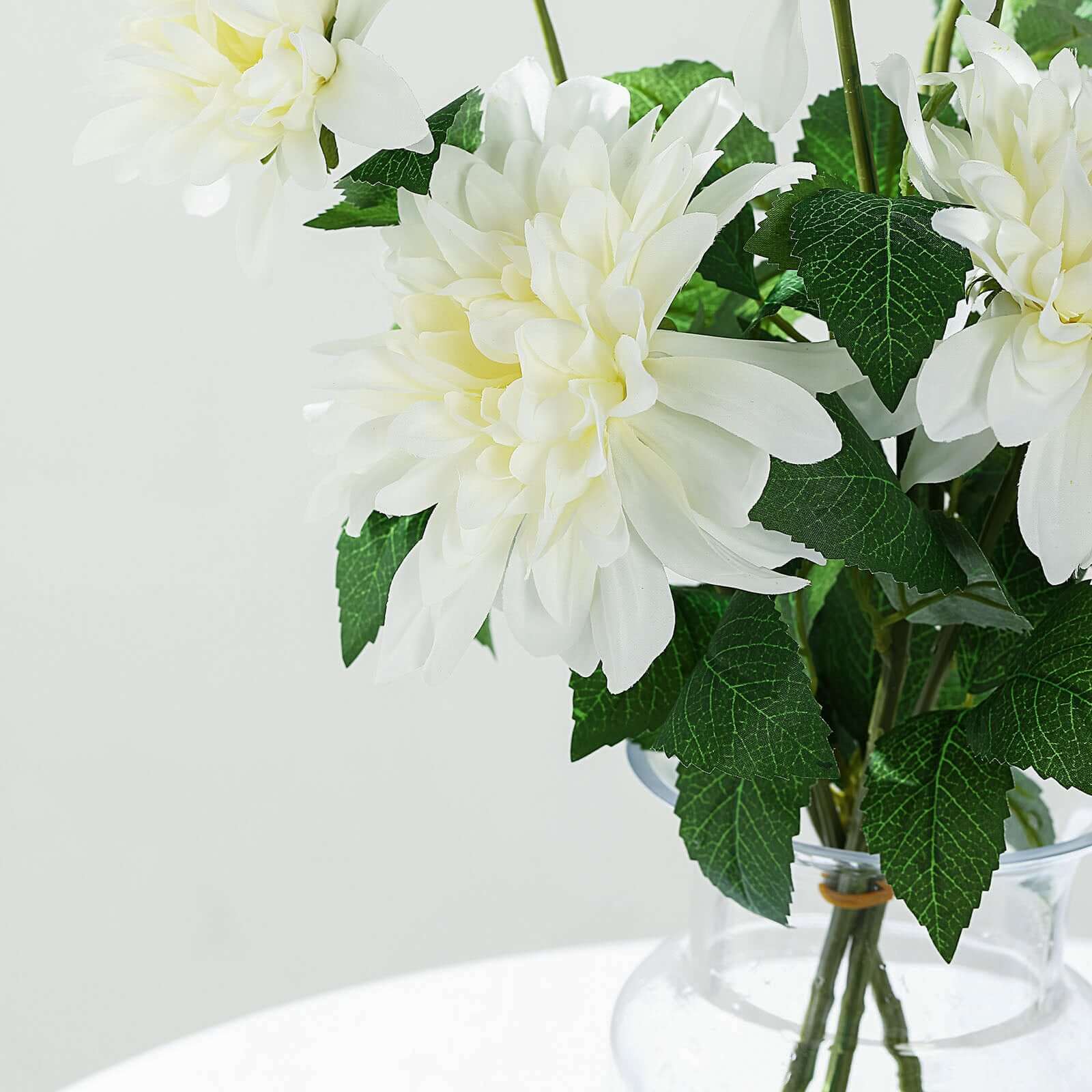 30-Inch Tall Ivory Silk Faux Dahlia Flower Stems for Stunning Arrangements