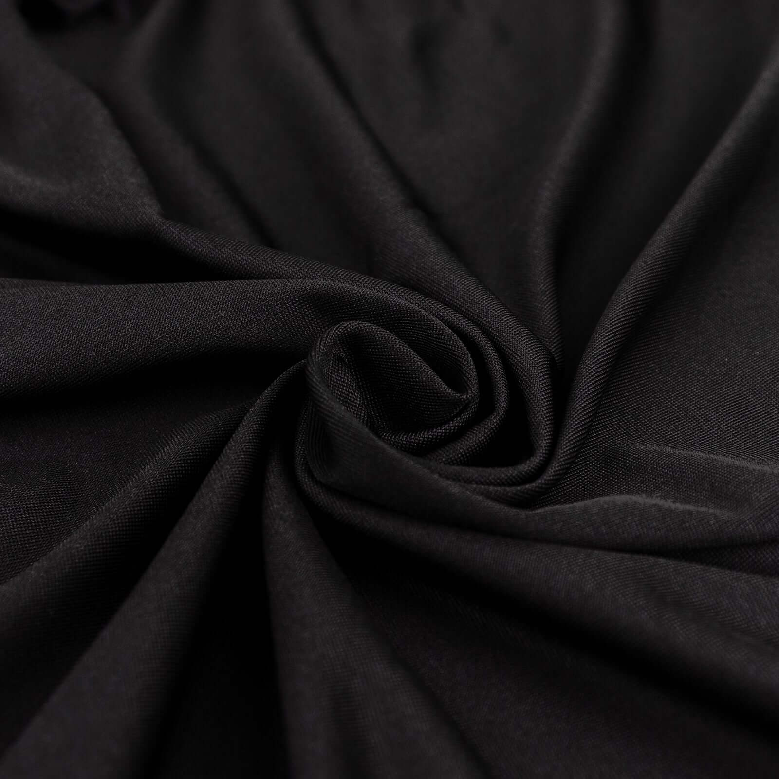 Premium Black Spandex 4-Way Stretch Fabric Roll for DIY Crafts - 60 Inches by 10 Yards