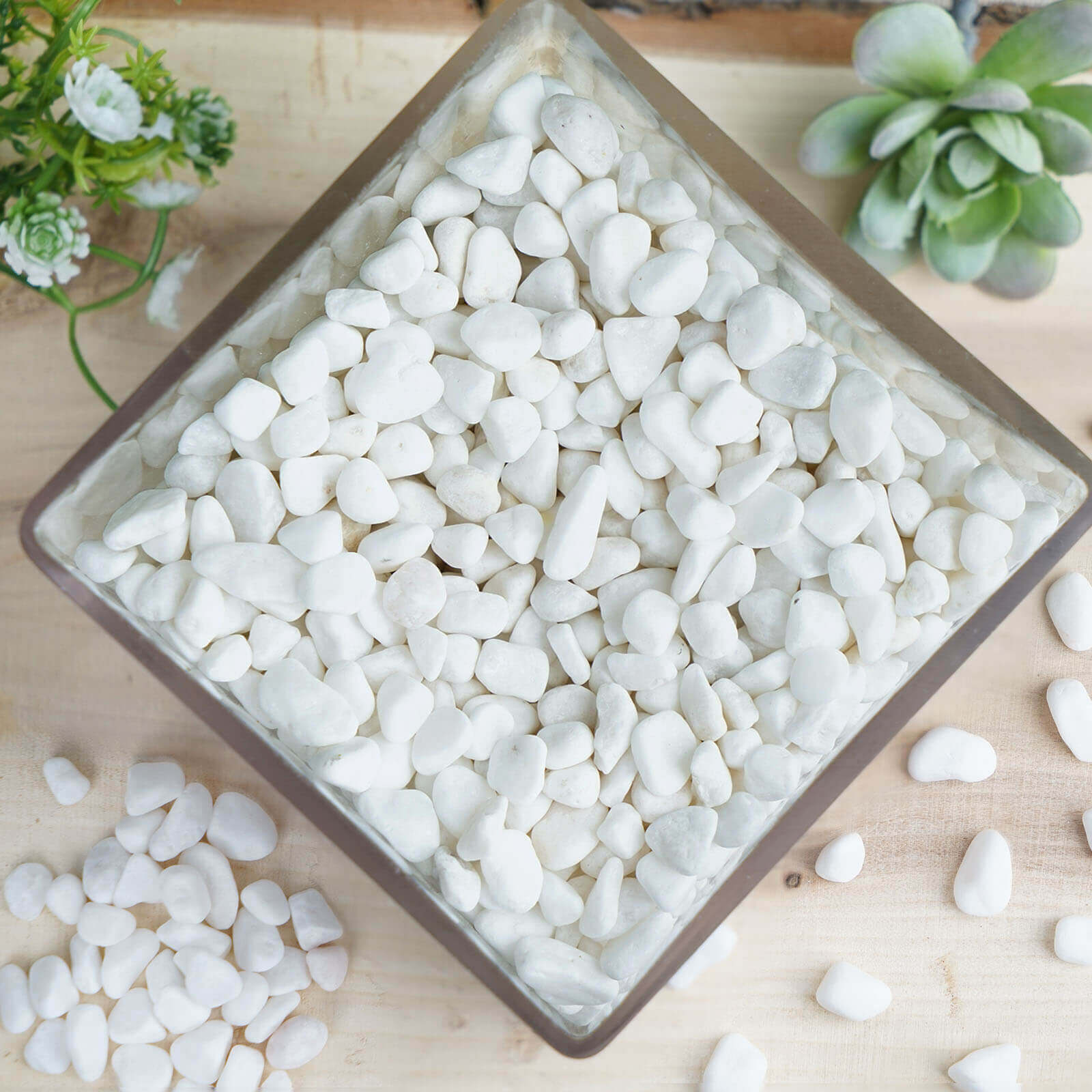 2 Lbs Decorative White Crushed Gravel for Vase Fillers