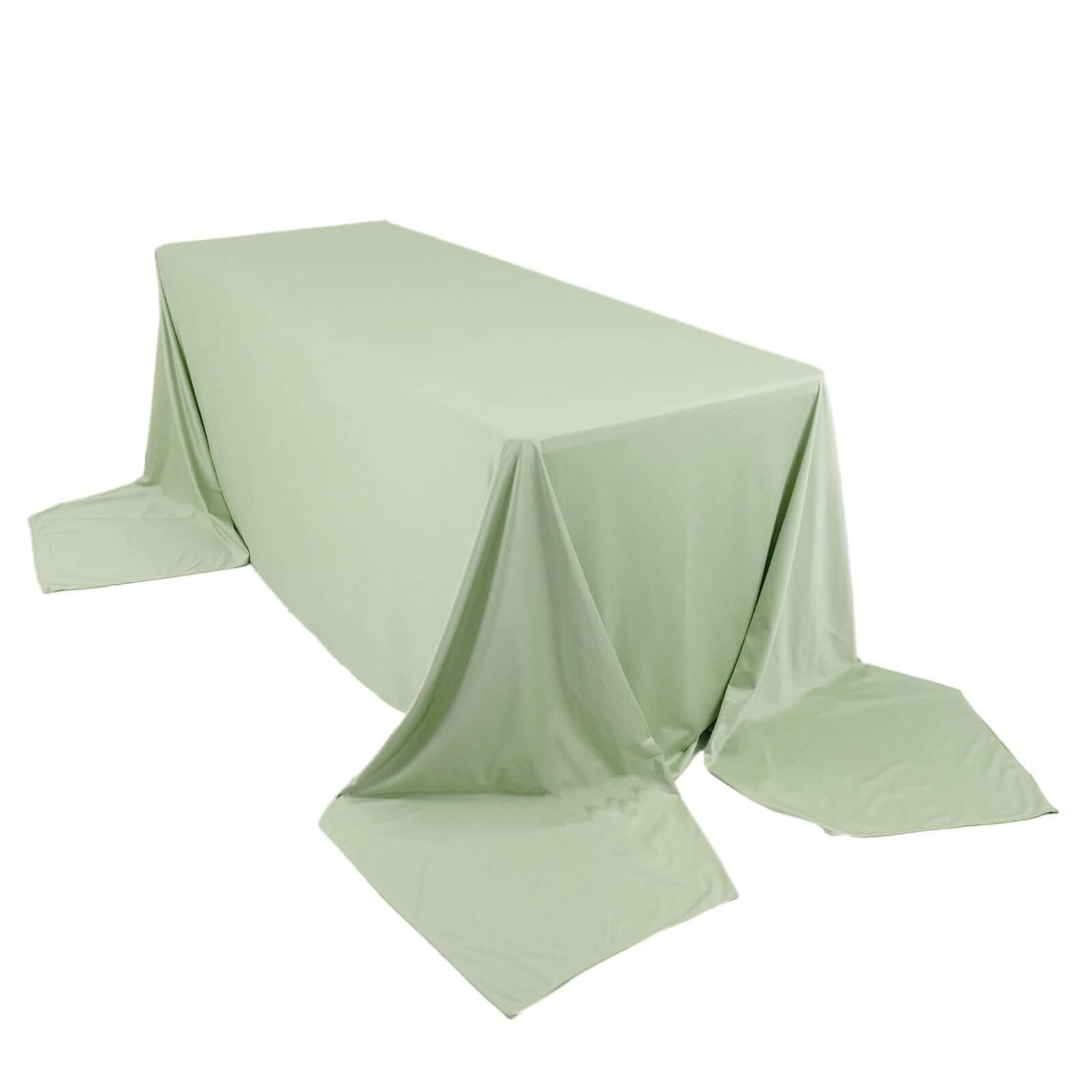 Sage Green Wrinkle-Free & Stain-Resistant Seamless Scuba Polyester 90x156 Tablecloth
