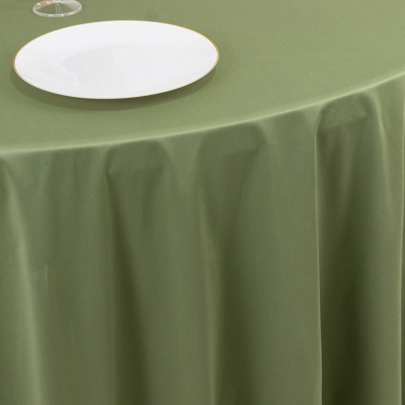 Exclusive Premium Wrinkle-Free & Stain-Resistant Scuba Round Tablecloth in Dusty Sage Green, 108"