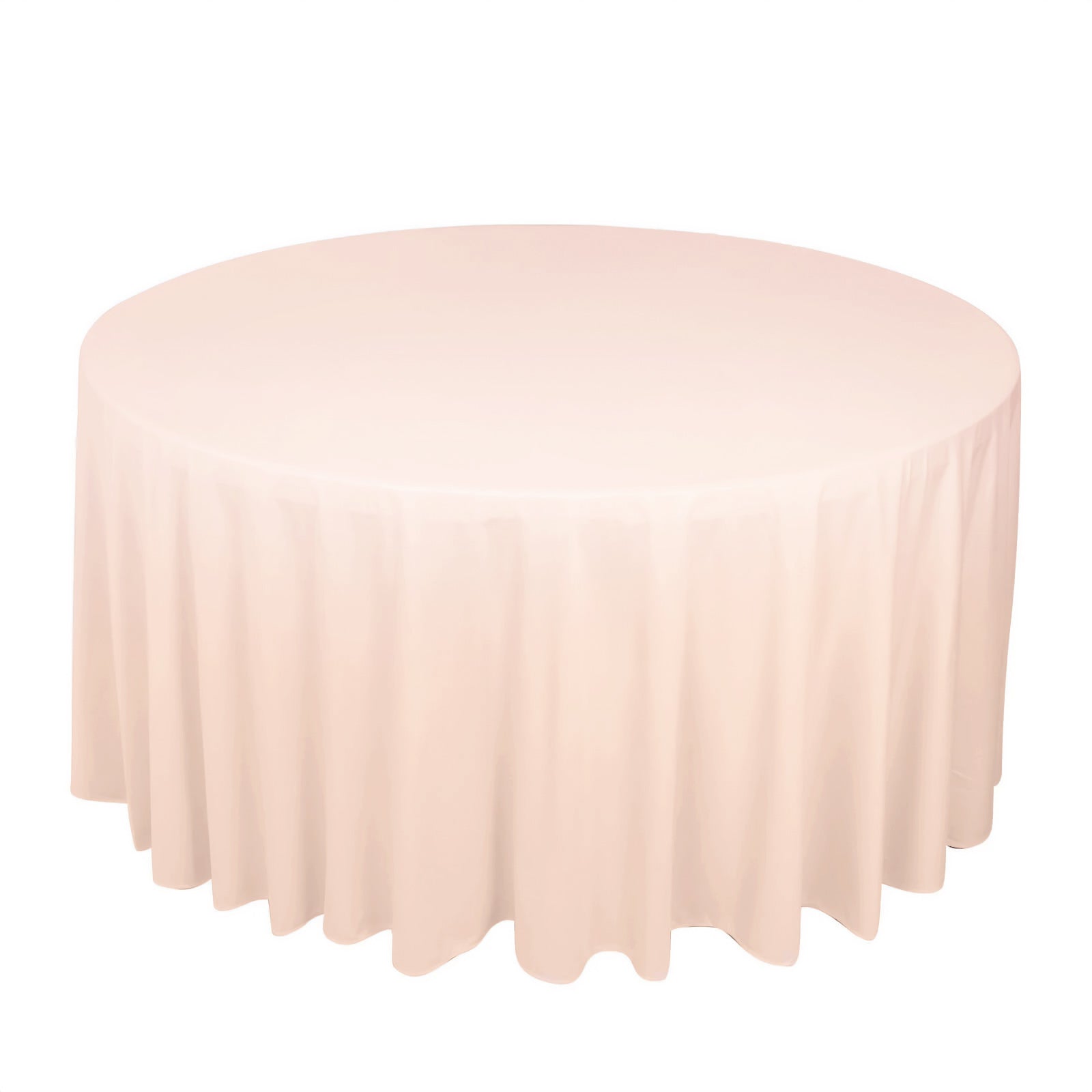 Premium Wrinkle-Free & Stain-Resistant Scuba Round 120 Tablecloth in Blush Color