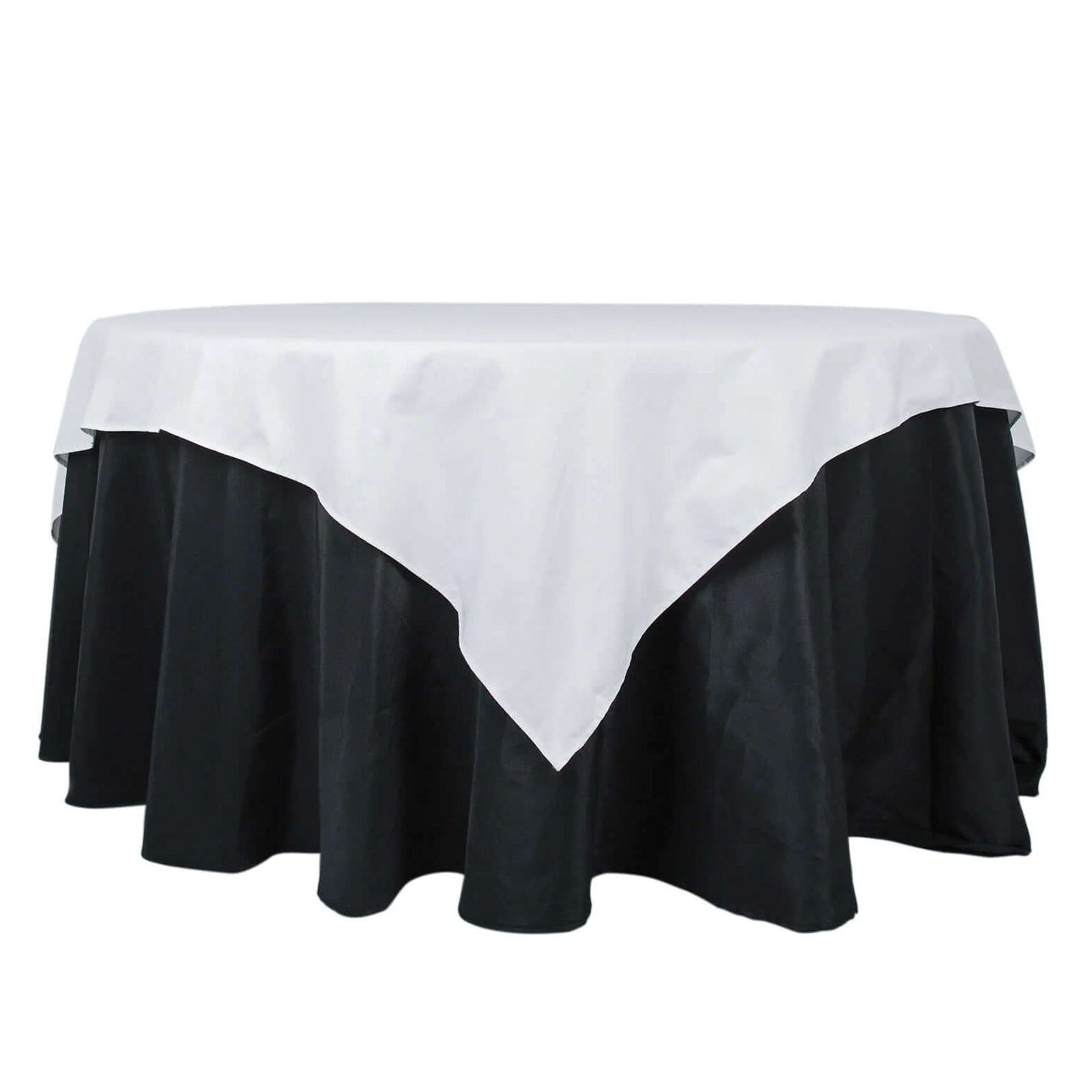 Premium 100% Cotton 70x70 Square Table Overlay - Soft, Breathable White Tablecloth for Events