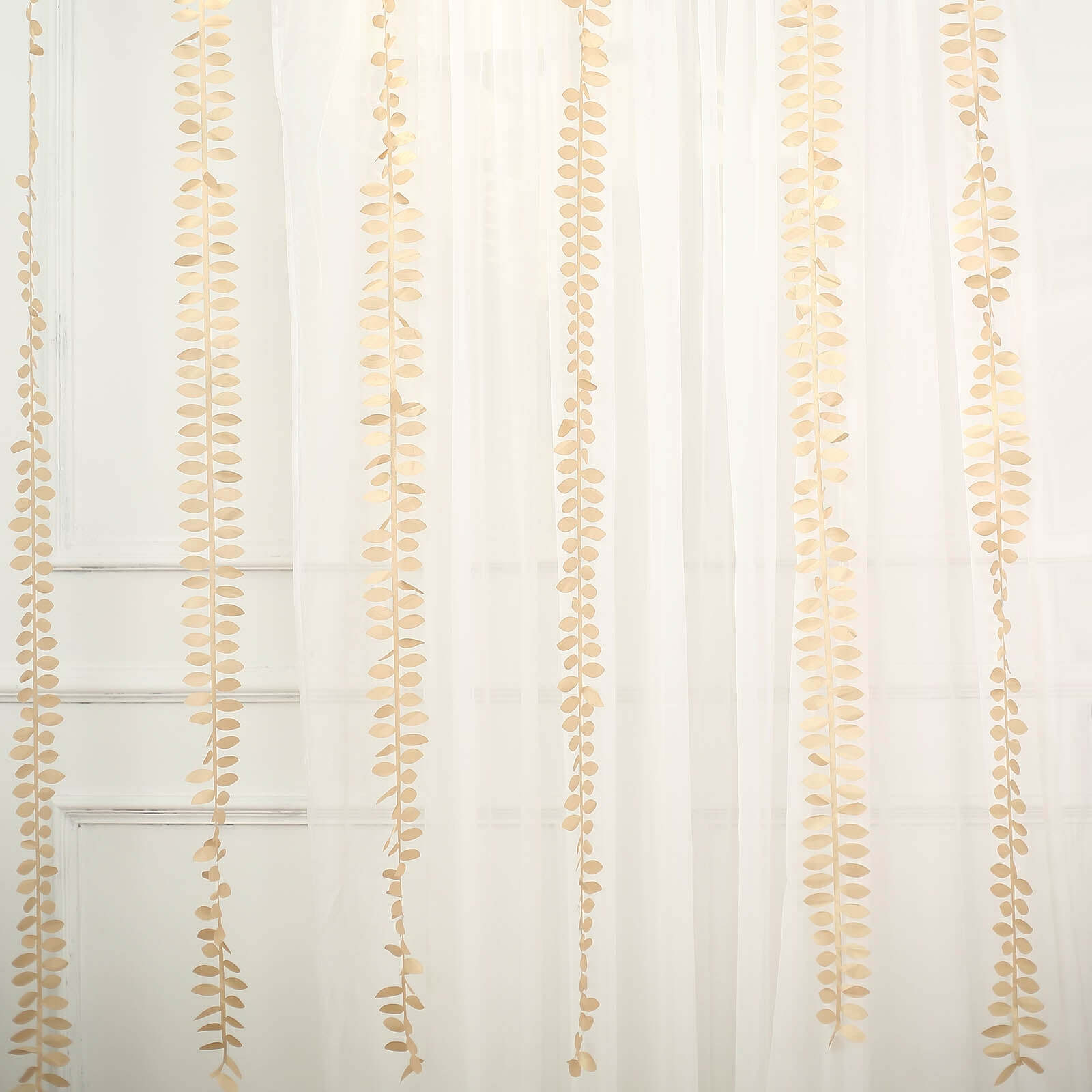 Champagne Taffeta Ribbon Sash with 4 - Leaf Petal Design, 50ft - Ideal for Decorations