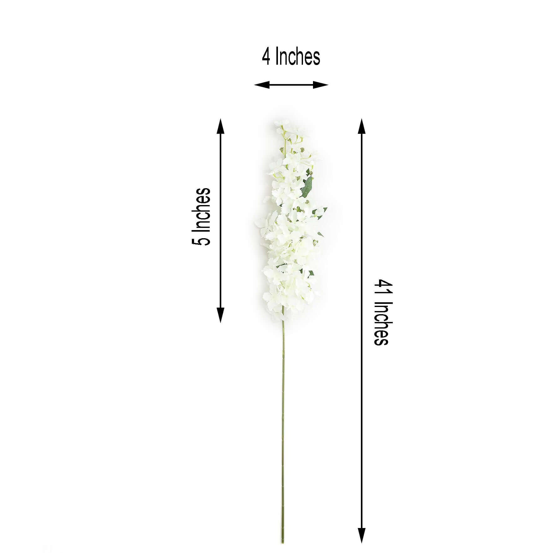 Get 4 Artificial Silk Peegee Hydrangea Flower Branches, 41 Inches Tall, White Dual - Tone