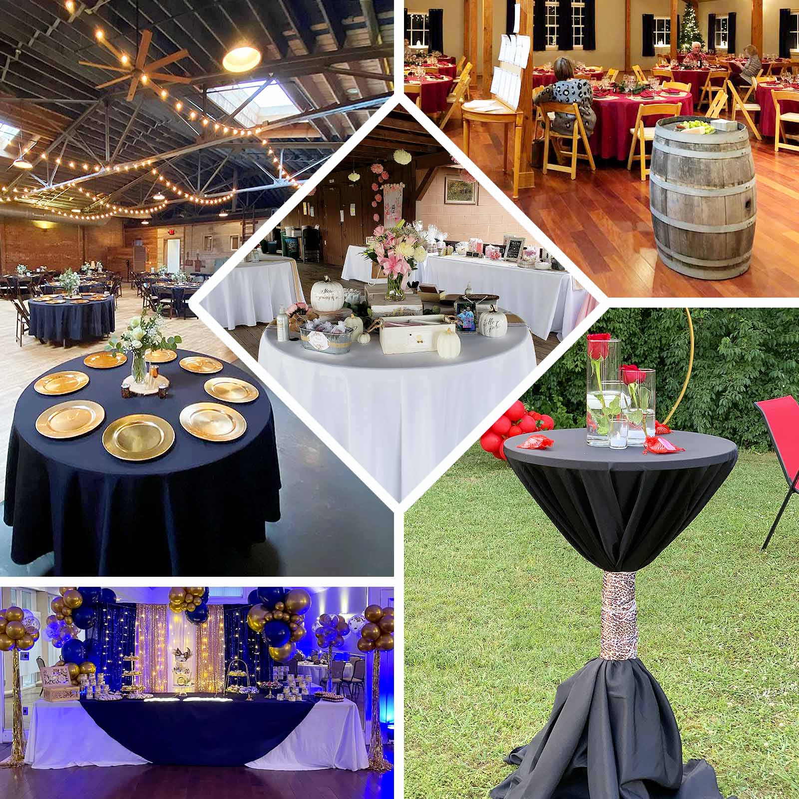 Champagne 108' Dia. Premium Polyester Wrinkle-Resistant 220GSM Round Tablecloth for Weddings and Parties
