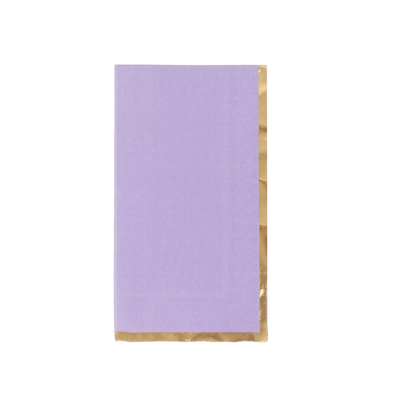 Get 50-Pack Stylish 2-Ply Disposable Paper Dinner Napkins in Lavender with Gold Foil Edge