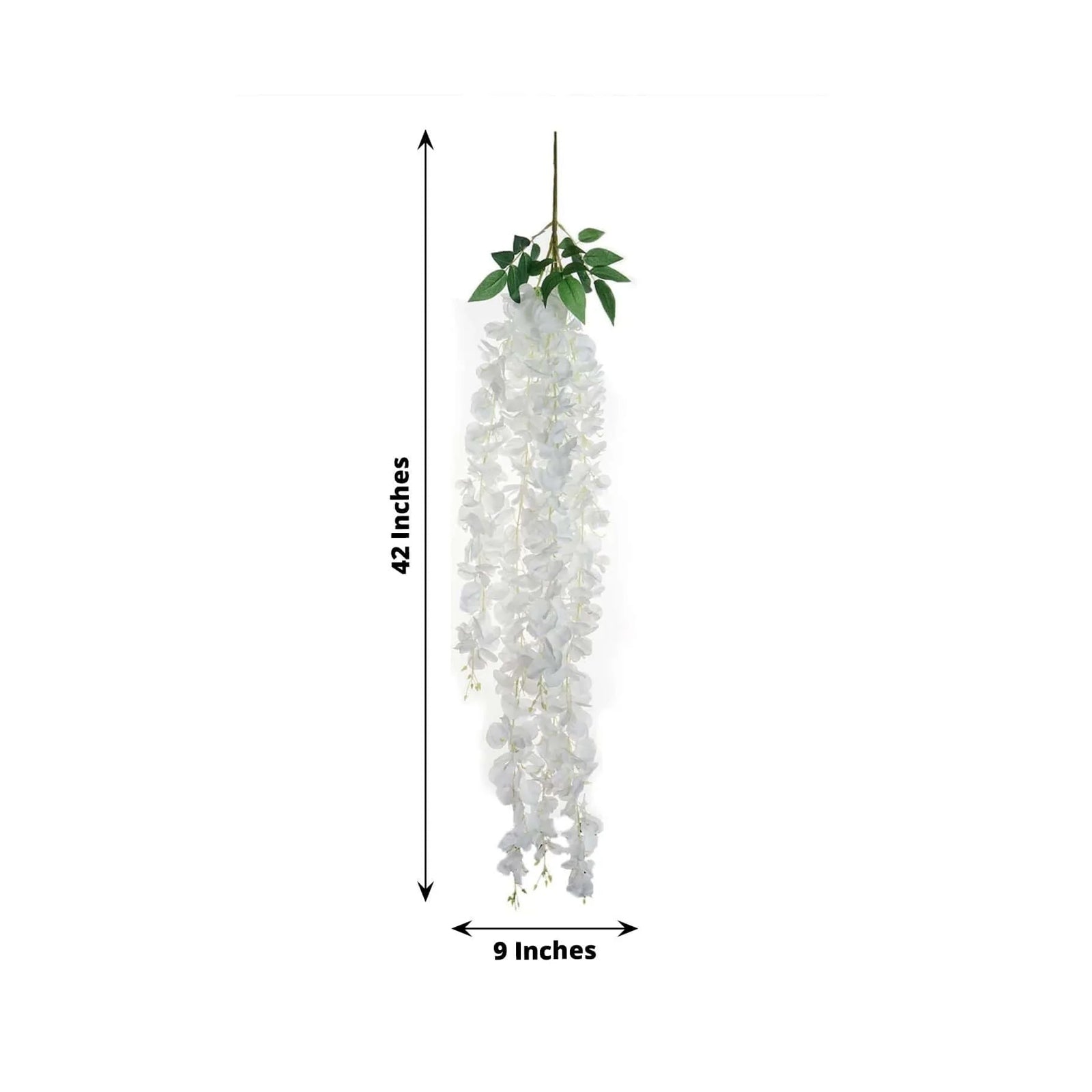 42-Foot White Silk Wisteria Flower Garland: 5 Full Strands in One Bush - Perfect for Decor!