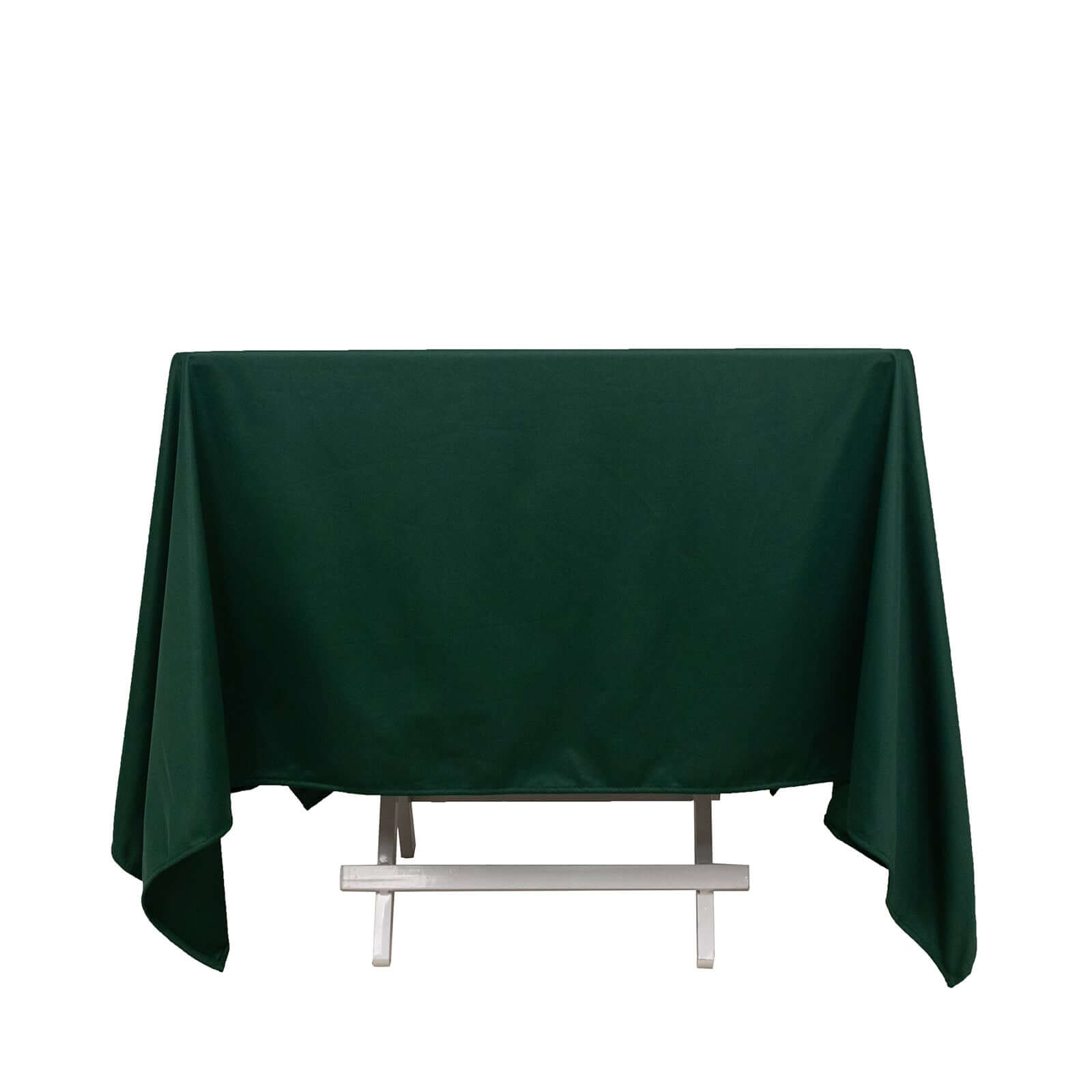 Premium 70x70 Square Scuba Tablecloth in Hunter Emerald Green - Wrinkle-Free & Stain-Resistant Deal