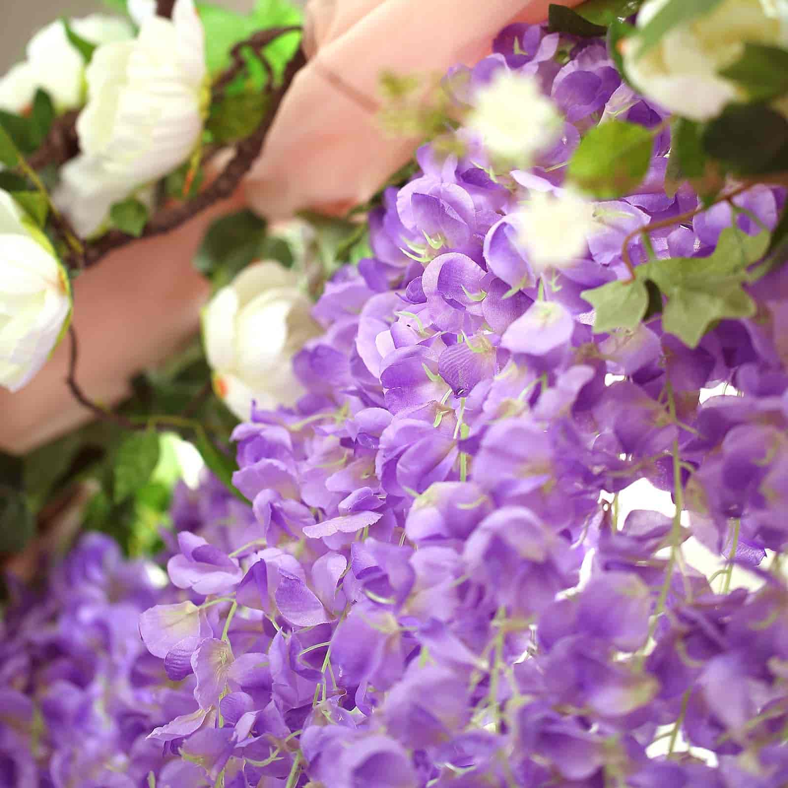 Stunning 42' Silk Lavender Lilac Wisteria Garland - 5 Strands