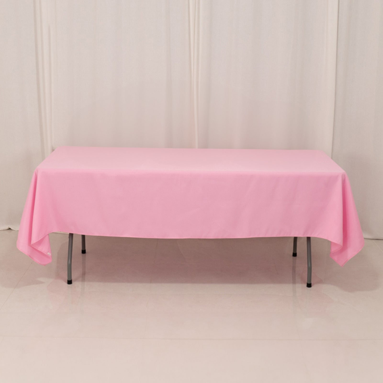 Hot Sale! Durable 220GSM Wrinkle-Resistant Pink Premium Polyester Rectangle Tablecloth 60x102