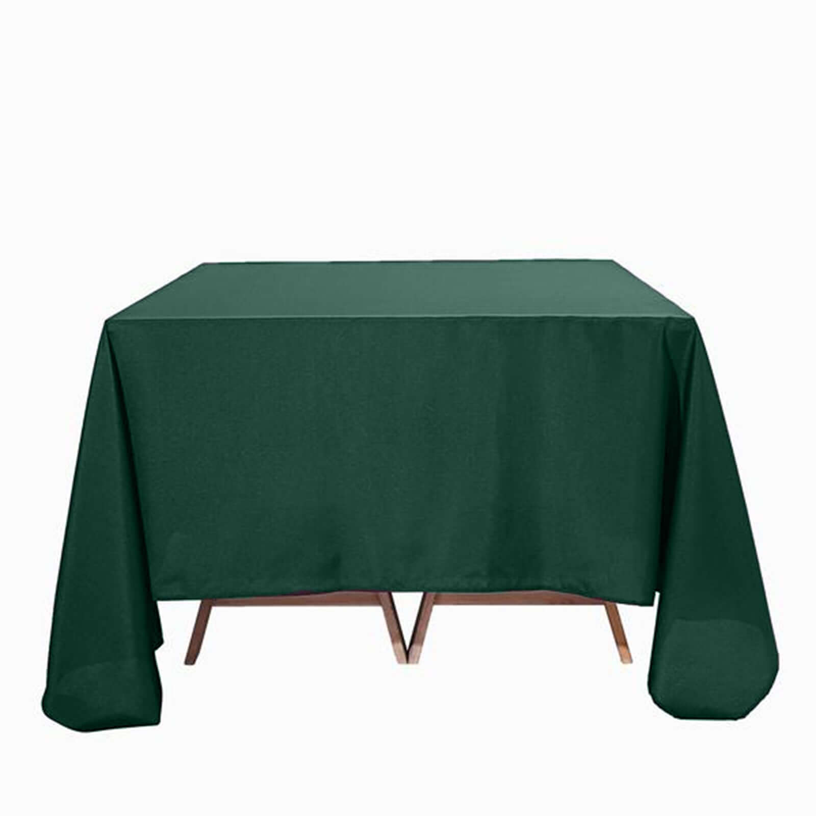 Get Your Durable & Wrinkle-Resistant 90x90 Polyester Square Tablecloth in Hunter Emerald Green