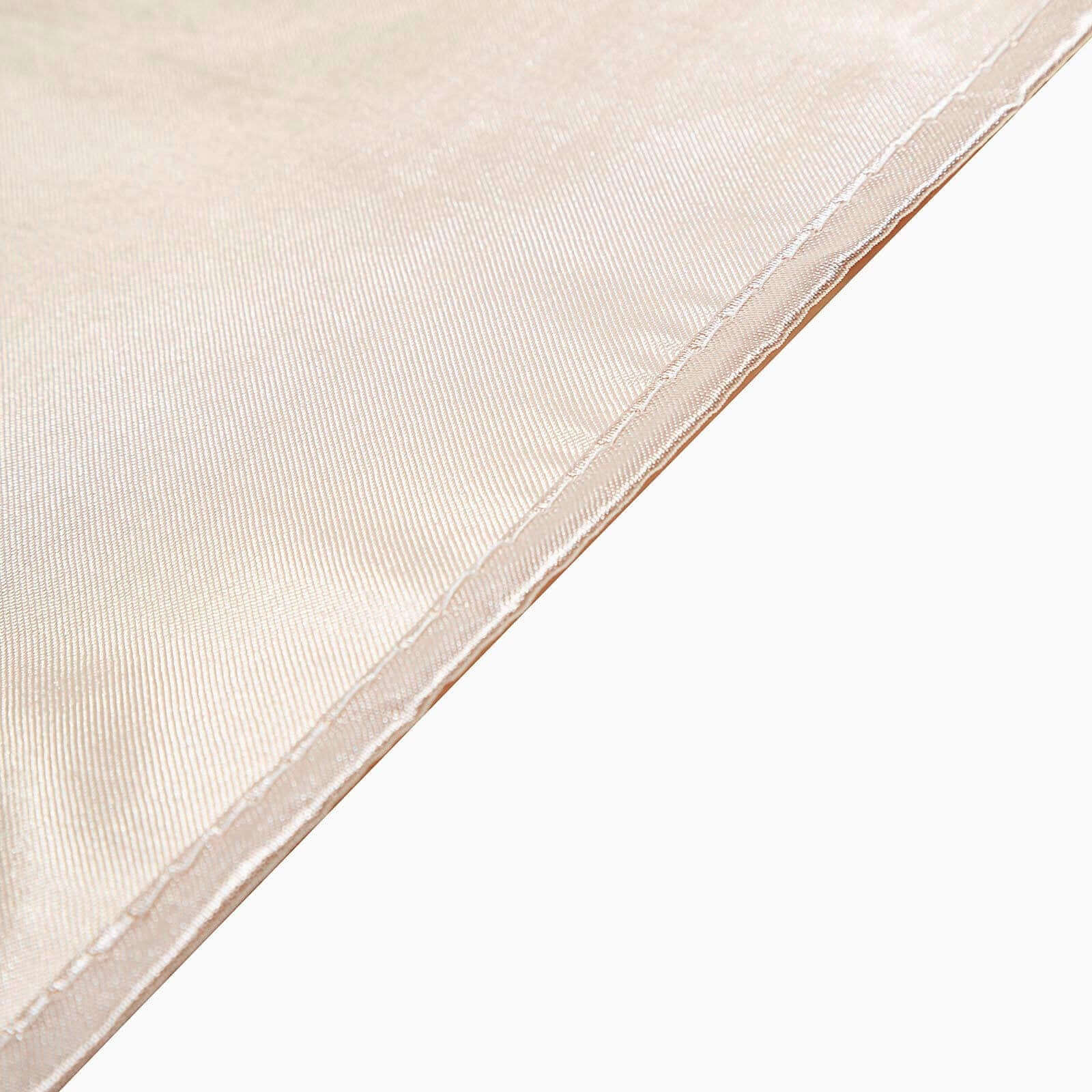 Beige Satin Square Table Overlay - 72x72, Smooth Finish for Weddings and Parties