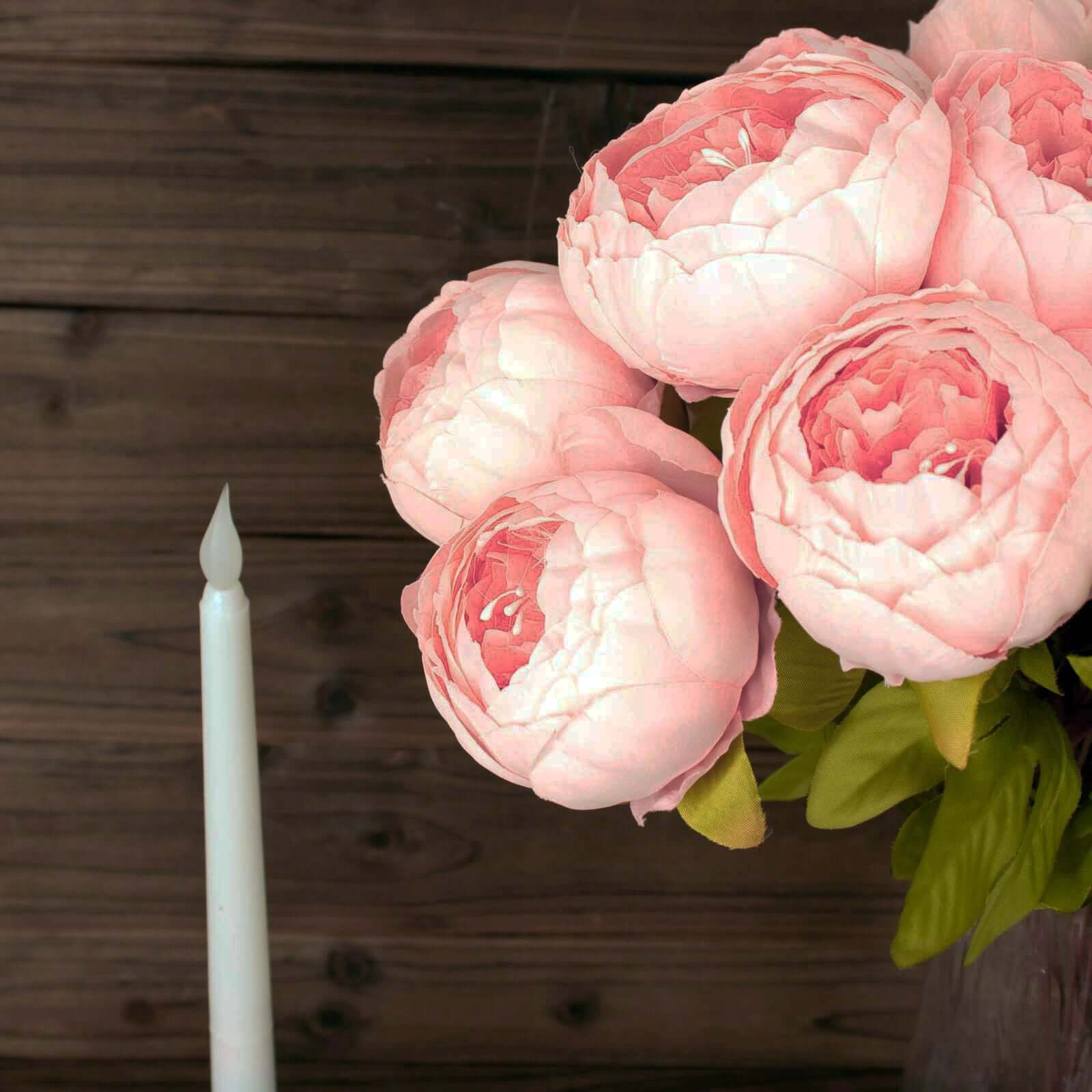 Hot Deal! 2-Pack 19" Pink Artificial Peony Flower Wedding Bouquets, Faux Silk Arrangements