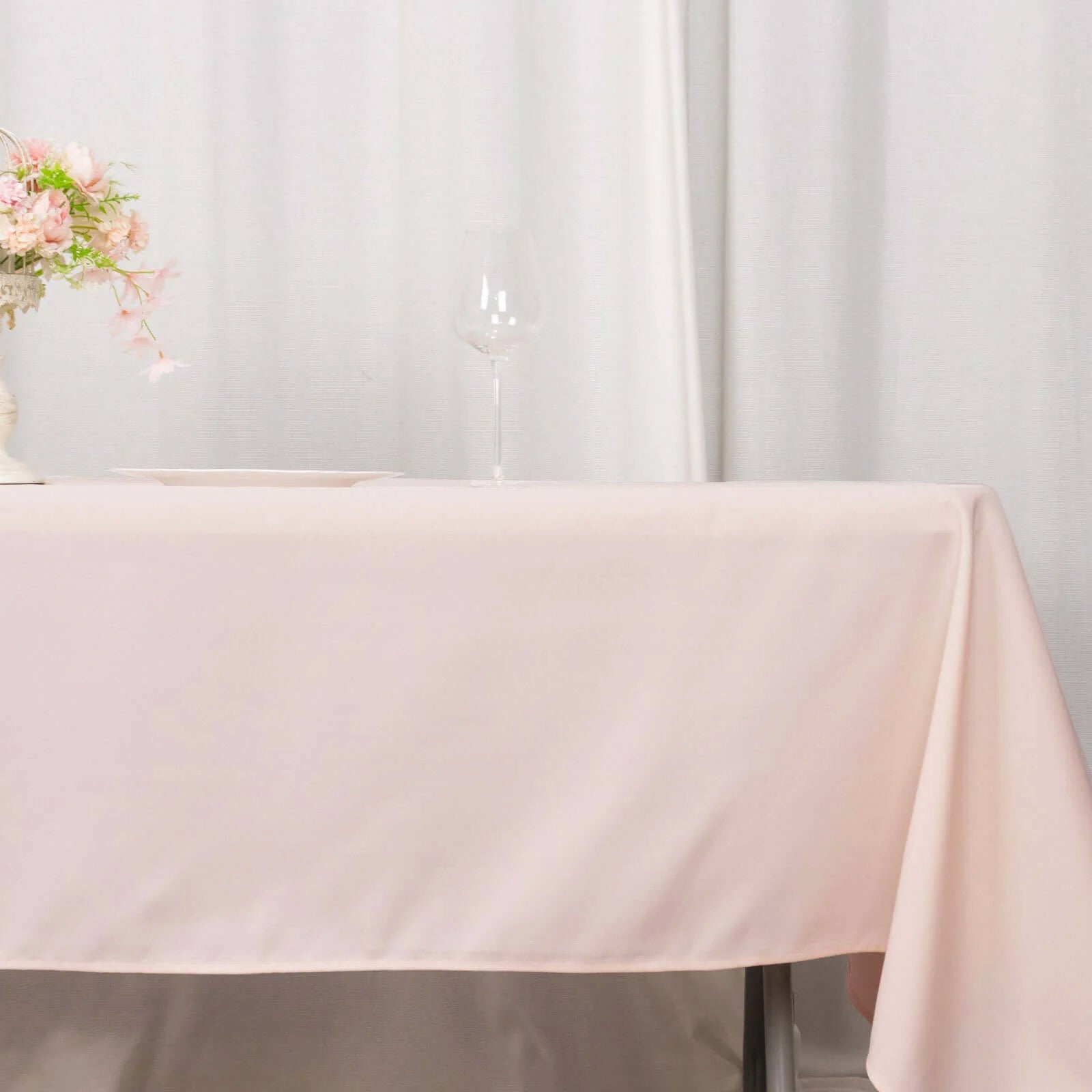 Blush Premium Polyester 60x102 Rectangle Tablecloth - Durable 220GSM, Wrinkle-Resistant