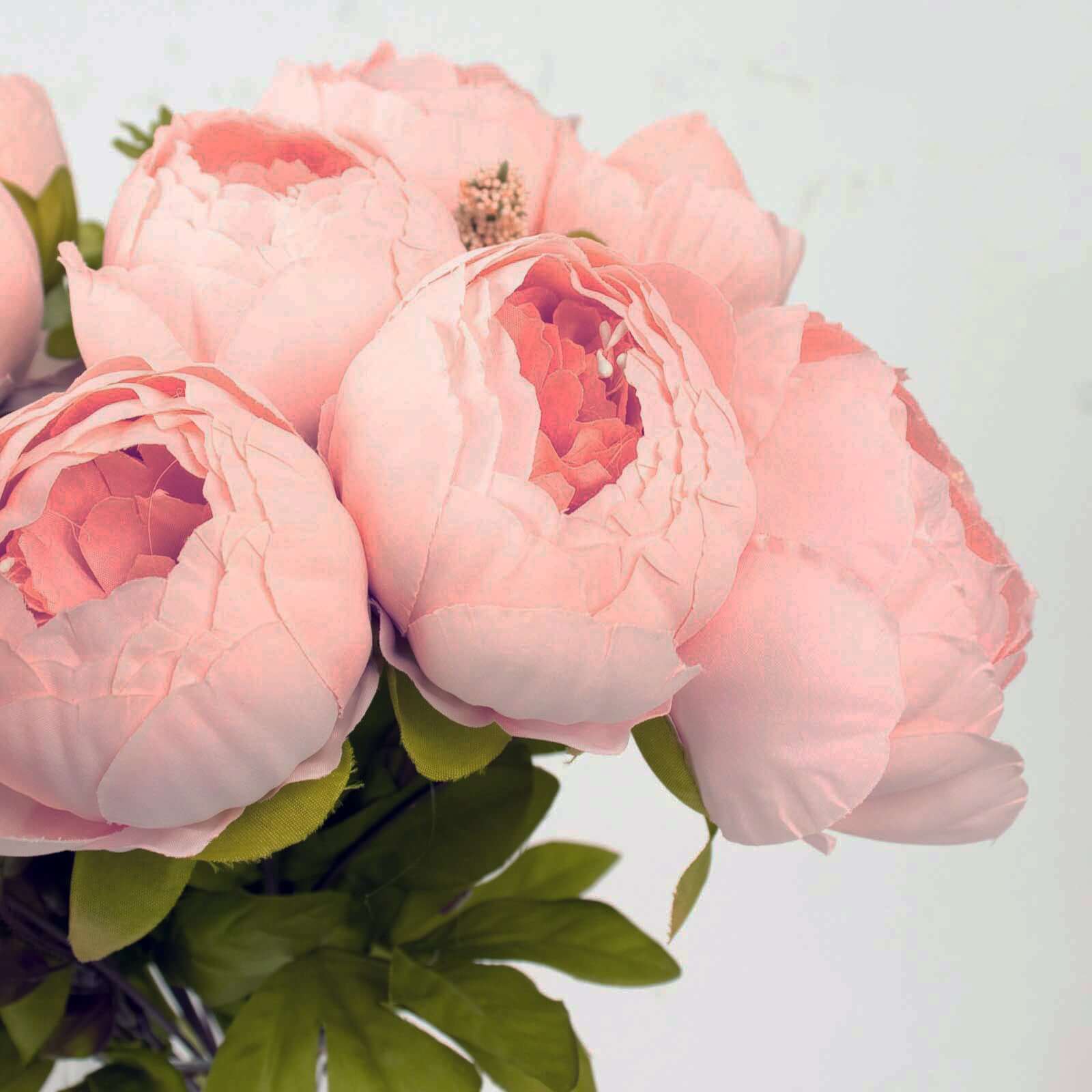 Hot Deal! 2-Pack 19" Pink Artificial Peony Flower Wedding Bouquets, Faux Silk Arrangements