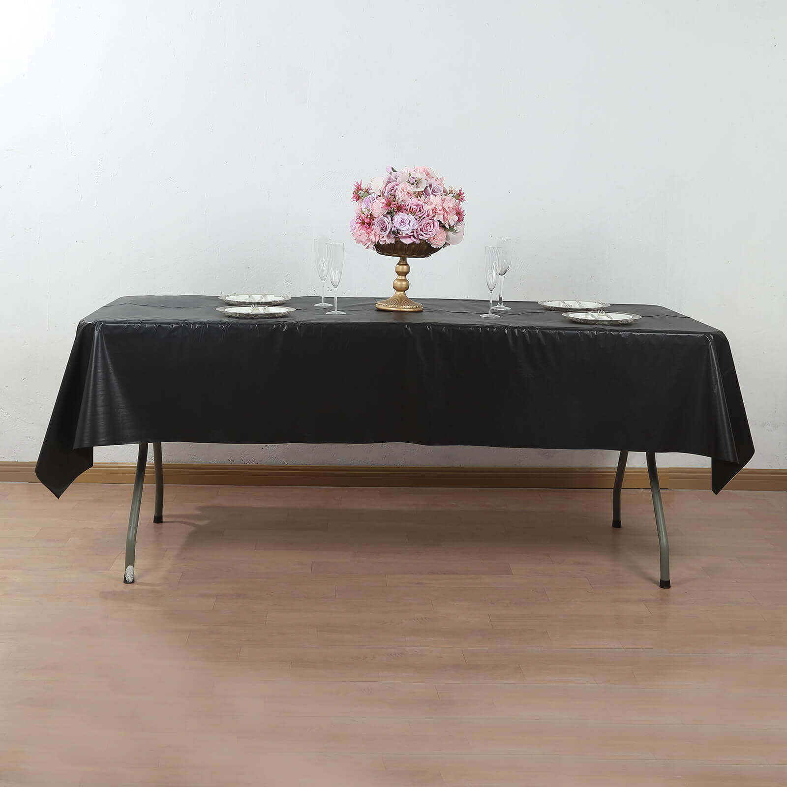 Customizable Black Plastic Table Cover Roll with Slide Cutter - 54x300ft, High-Quality Deal