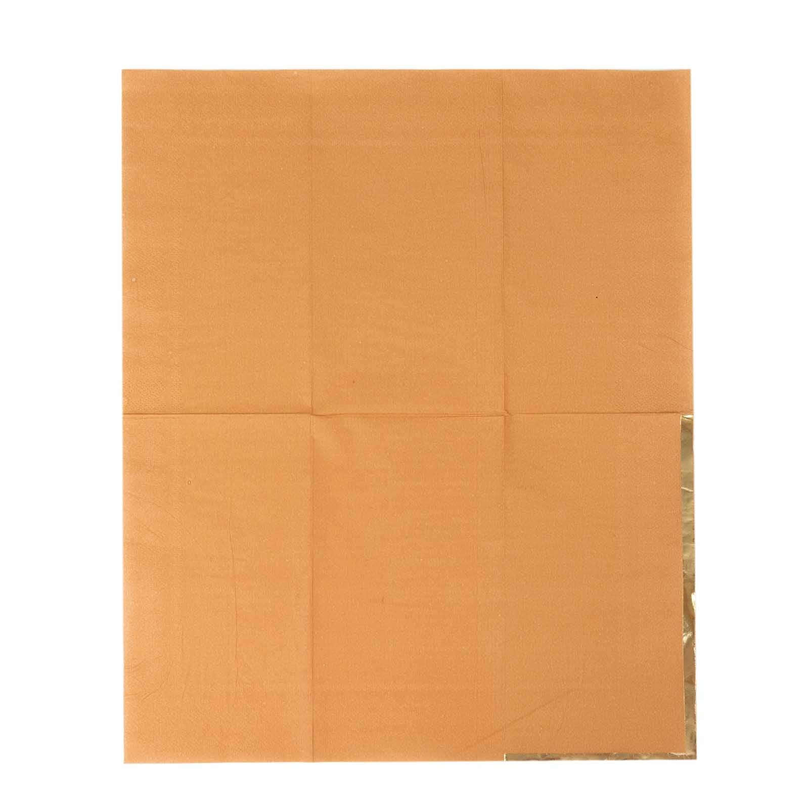 Hot Sale! 50-Pack Disposable 2-Ply Paper Dinner Napkins in Terracotta with Gold Foil Edge