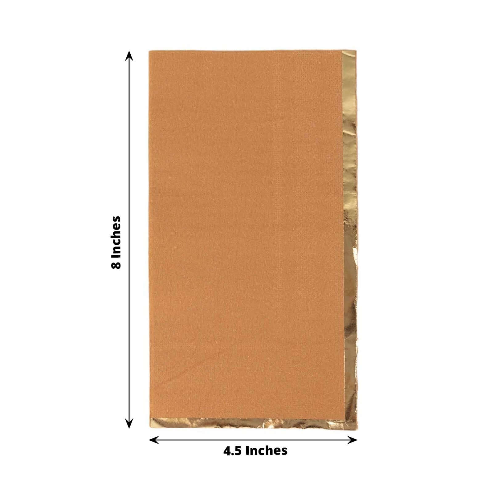 Hot Sale! 50-Pack Disposable 2-Ply Paper Dinner Napkins in Terracotta with Gold Foil Edge